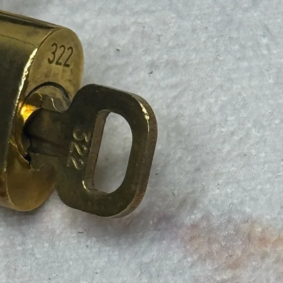 Louis Vuitton Authentic Padlock & Key with Gold Cherry Charm Keychain #322 - Picture 10 of 16